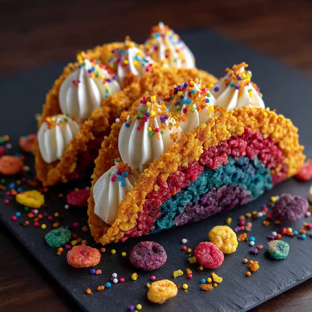 Fruity Pebbles Cheesecake Tacos Recipe - Recipe Image