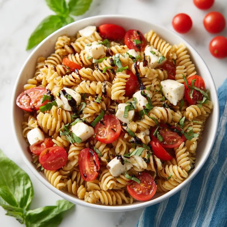 Caprese Pasta Salad with Creamy Balsamic Dressing Recipe