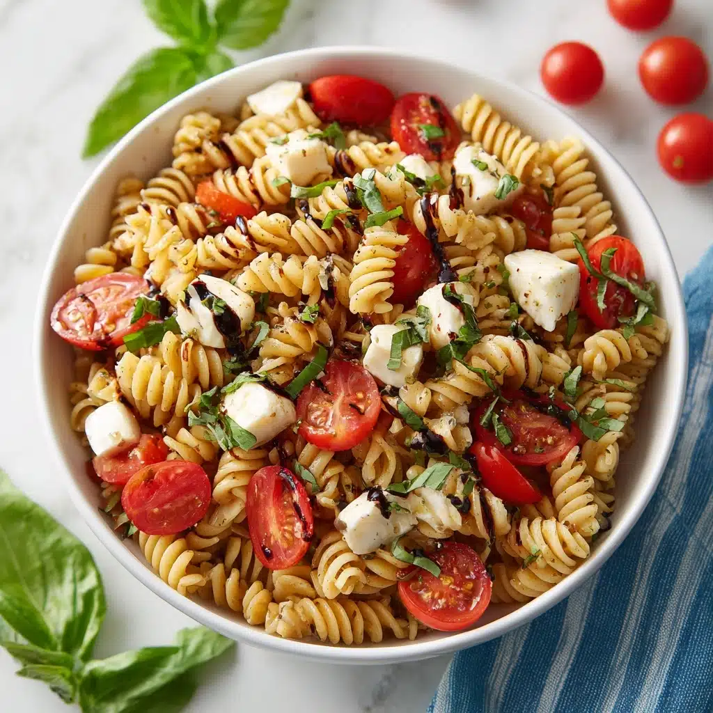 Caprese Pasta Salad with Creamy Balsamic Dressing Recipe