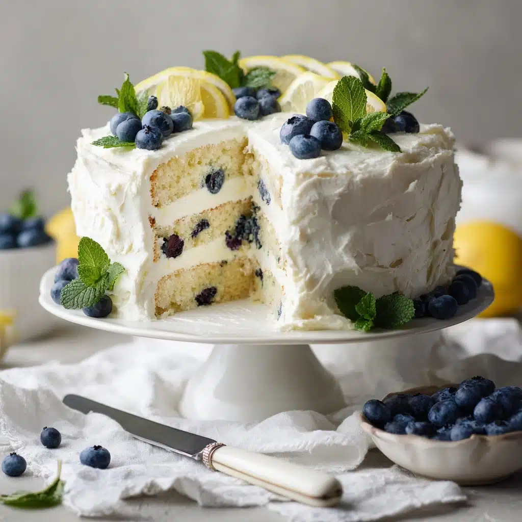 Lemon Blueberry Cake with Lemon Buttercream Frosting Recipe - Recipe Image