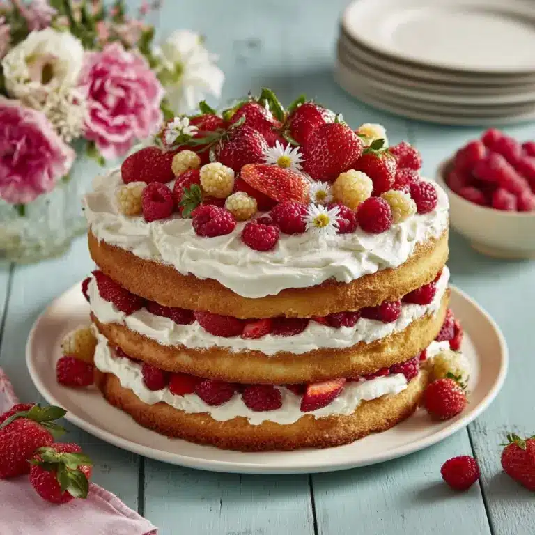 Swedish Midsummer Cake with Berries and Cream Recipe