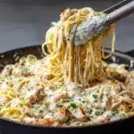 Salmon Pasta with a Creamy Garlic Sauce Recipe