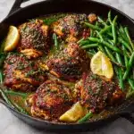 Lemon Garlic Butter Chicken and Green Beans Skillet Recipe