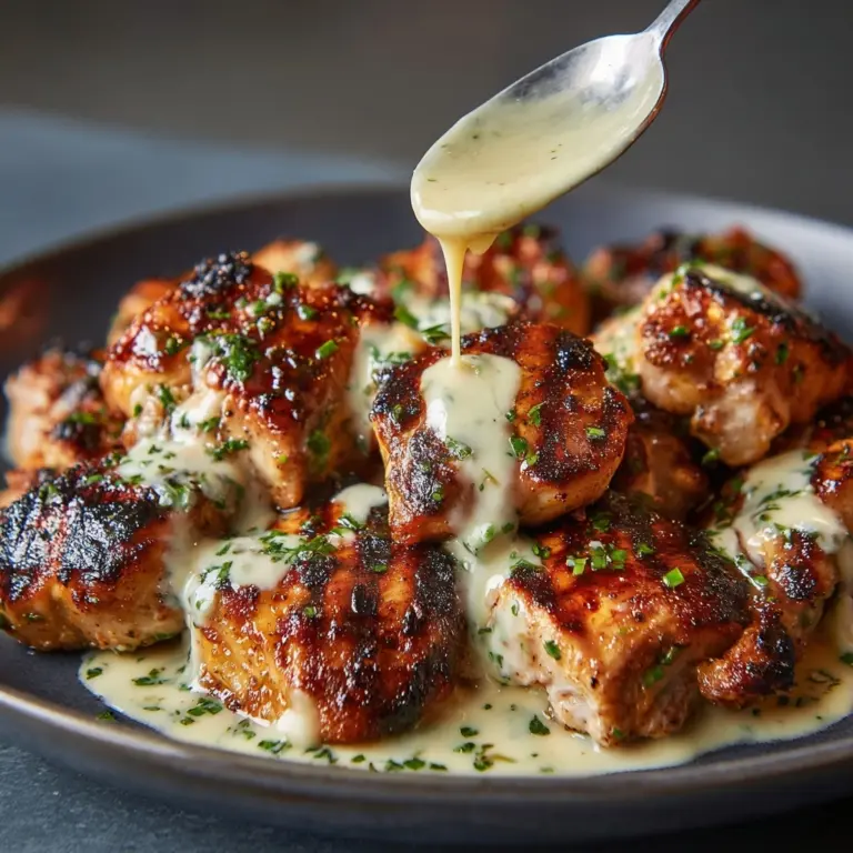 Grilled Chicken Bites with Creamy Garlic Sauce Recipe