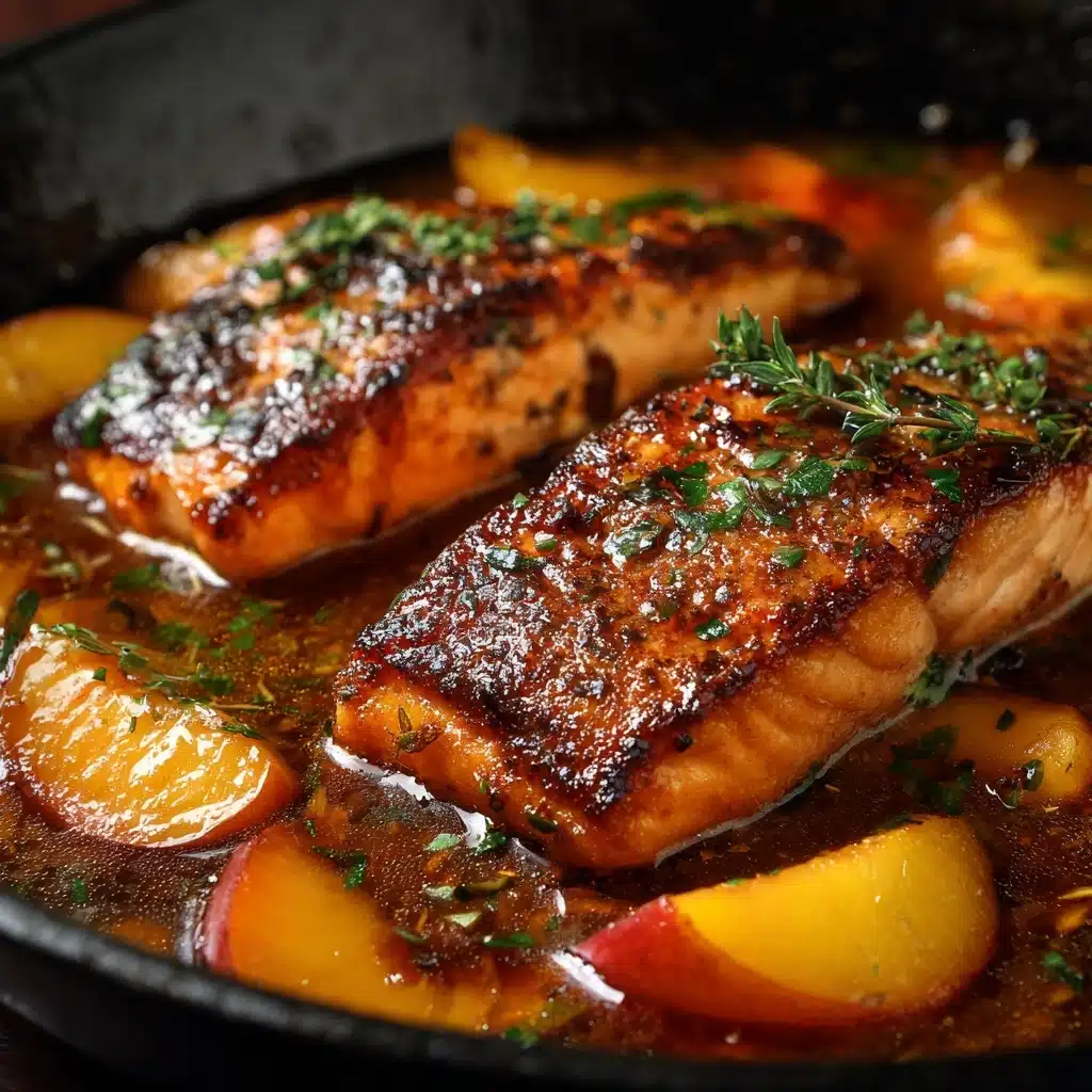 Bourbon Peach Roasted Salmon Recipe - Recipe Image