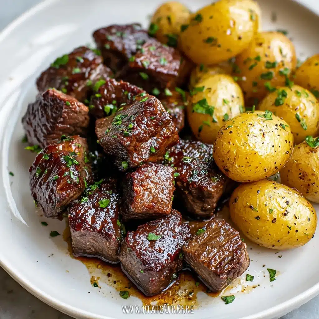 Garlic Steak Bites and Potatoes Recipe - Recipe Image