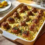 Greek Chicken Meatballs with Lemon Orzo Recipe