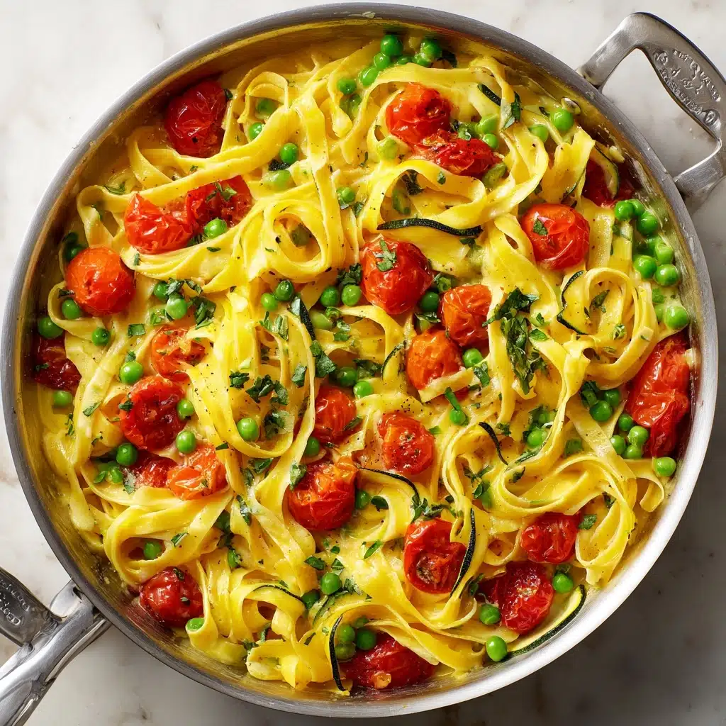 One Pot Creamy Pasta Primavera Recipe - Recipe Image