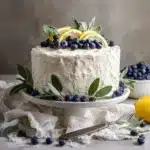 Lemon Blueberry Cake with Lemon Buttercream Frosting Recipe