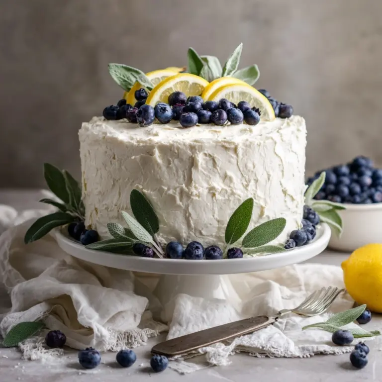 Lemon Blueberry Cake with Lemon Buttercream Frosting Recipe
