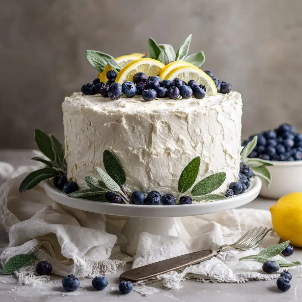 Lemon Blueberry Cake with Lemon Buttercream Frosting Recipe - Recipe Image