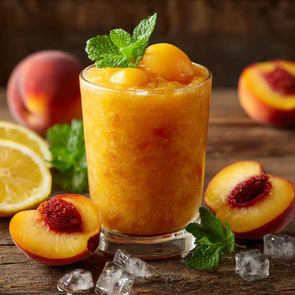 Frozen Peach Lemonade Recipe – The Ultimate Summer Slushie Recipe - Recipe Image