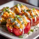 Buffalo Chicken Stuffed Peppers - Dairy Free & Low Carb Recipe
