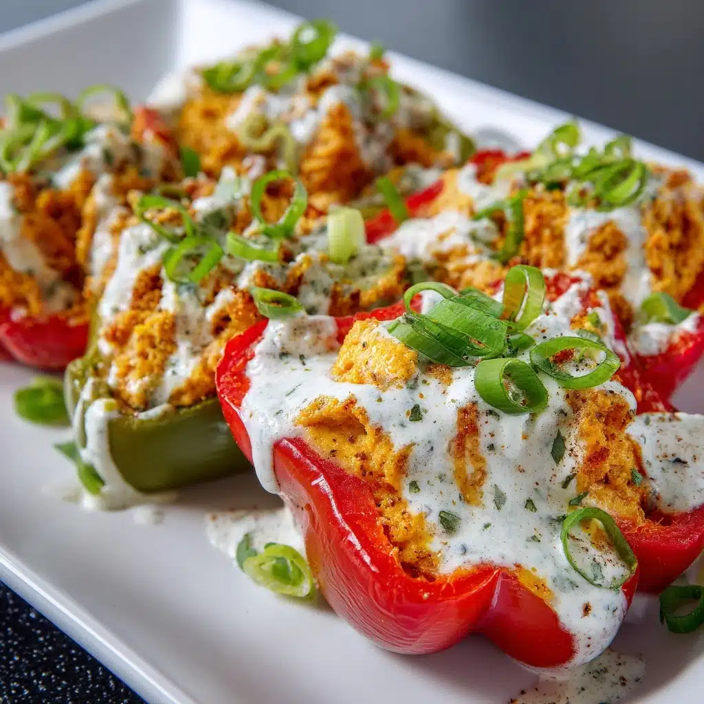 Buffalo Chicken Stuffed Peppers - Dairy Free & Low Carb Recipe - Recipe Image