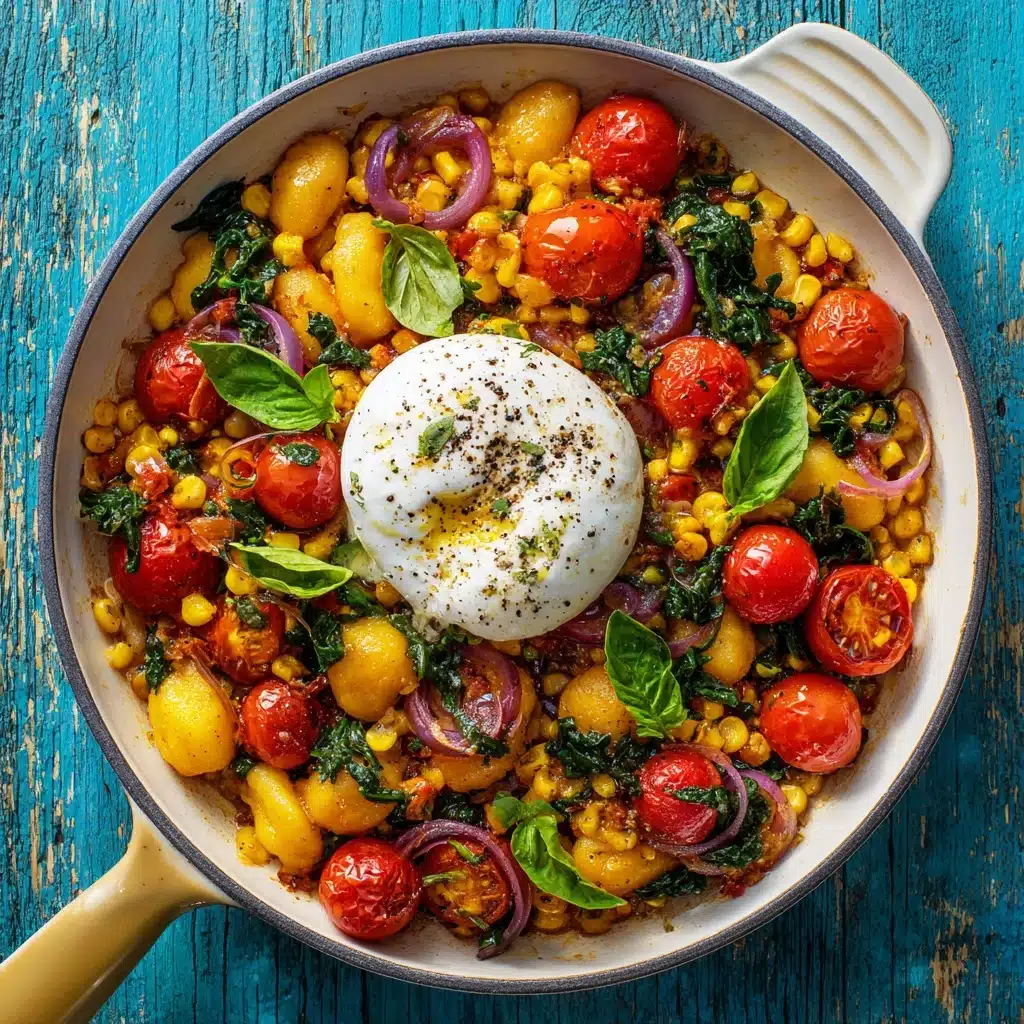 Summer Skillet Gnocchi Recipe with Grilled Corn and Burrata Recipe - Recipe Image
