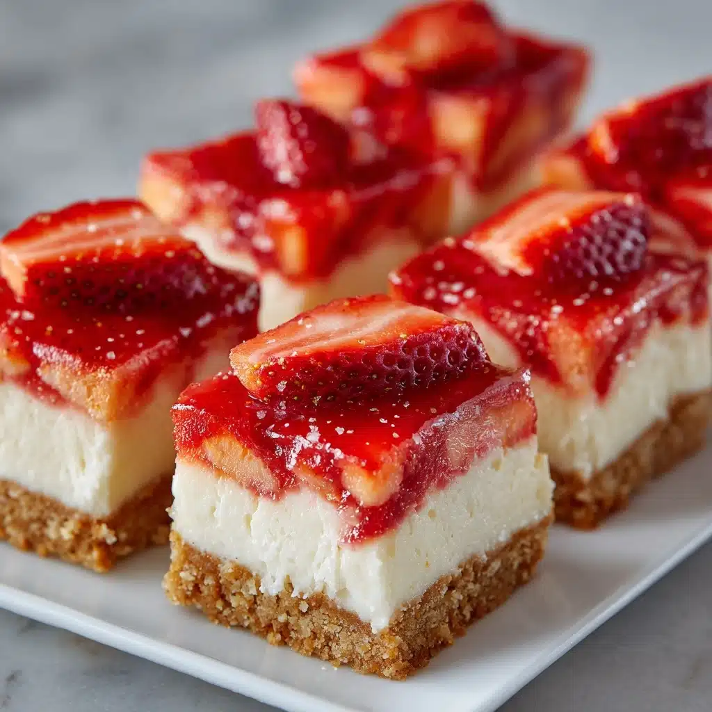 No-Bake Strawberry Cheesecake Bars Recipe - Recipe Image