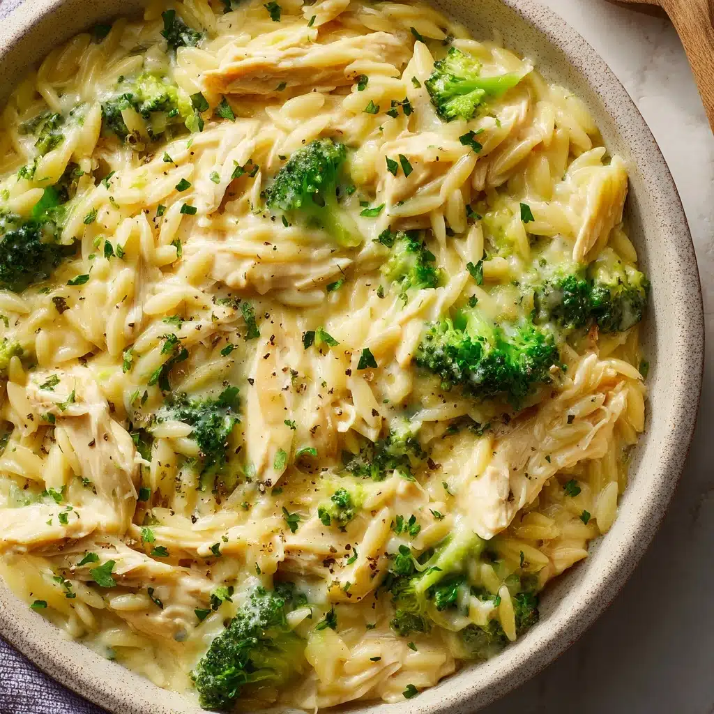 Cheesy Chicken Broccoli Orzo Recipe - Recipe Image