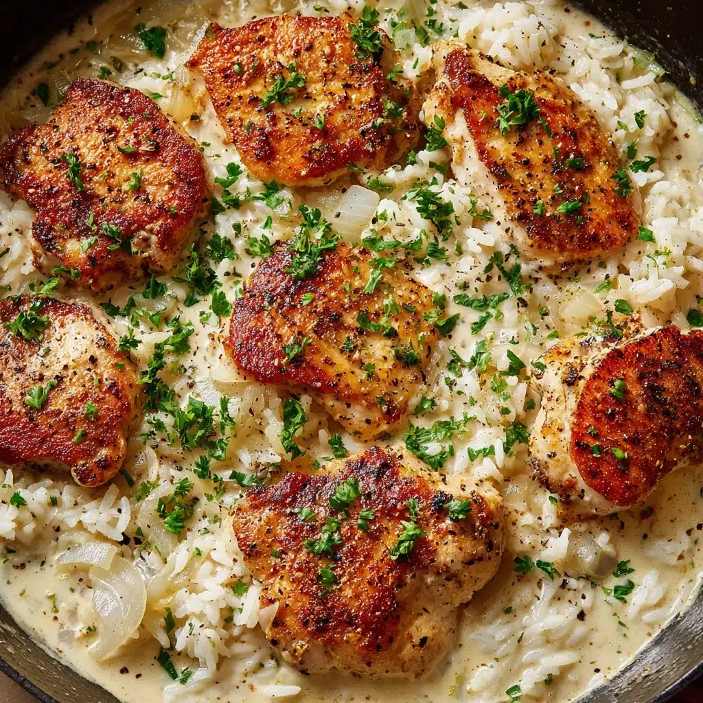 One-Pan Creamy Parmesan Chicken & Rice Recipe - Recipe Image