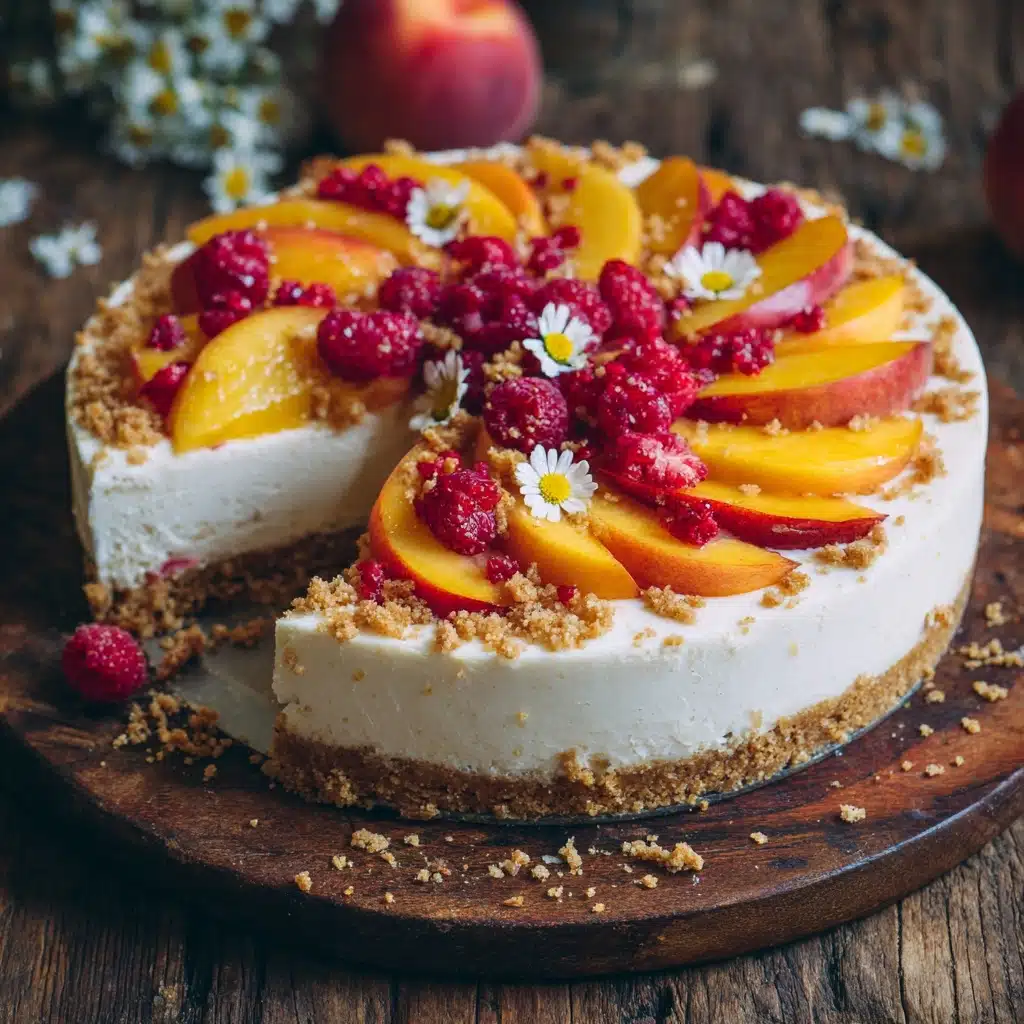 Peaches and Cream Pretzel Pie Recipe - Recipe Image