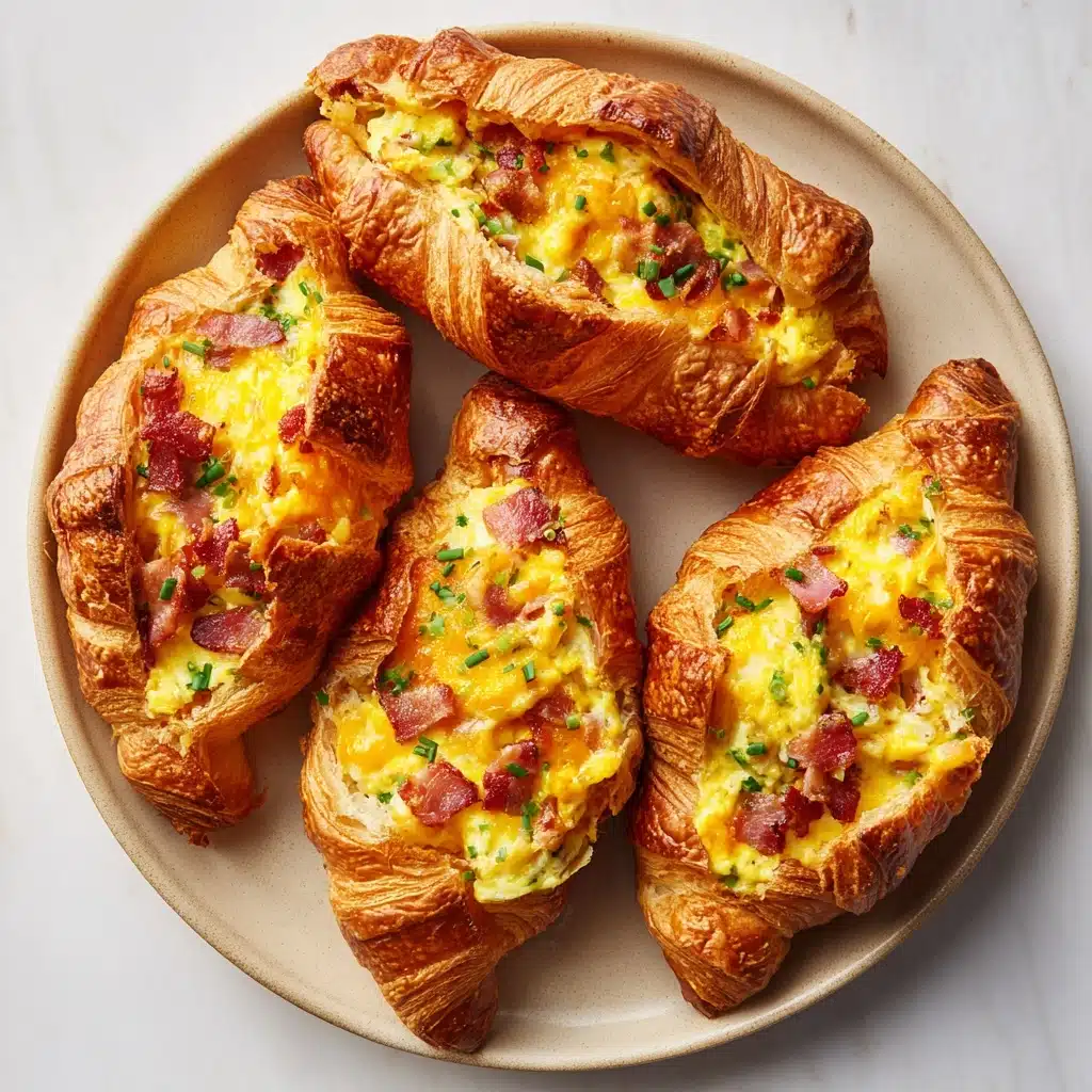 Baked Breakfast Croissant Boats Recipe - Recipe Image