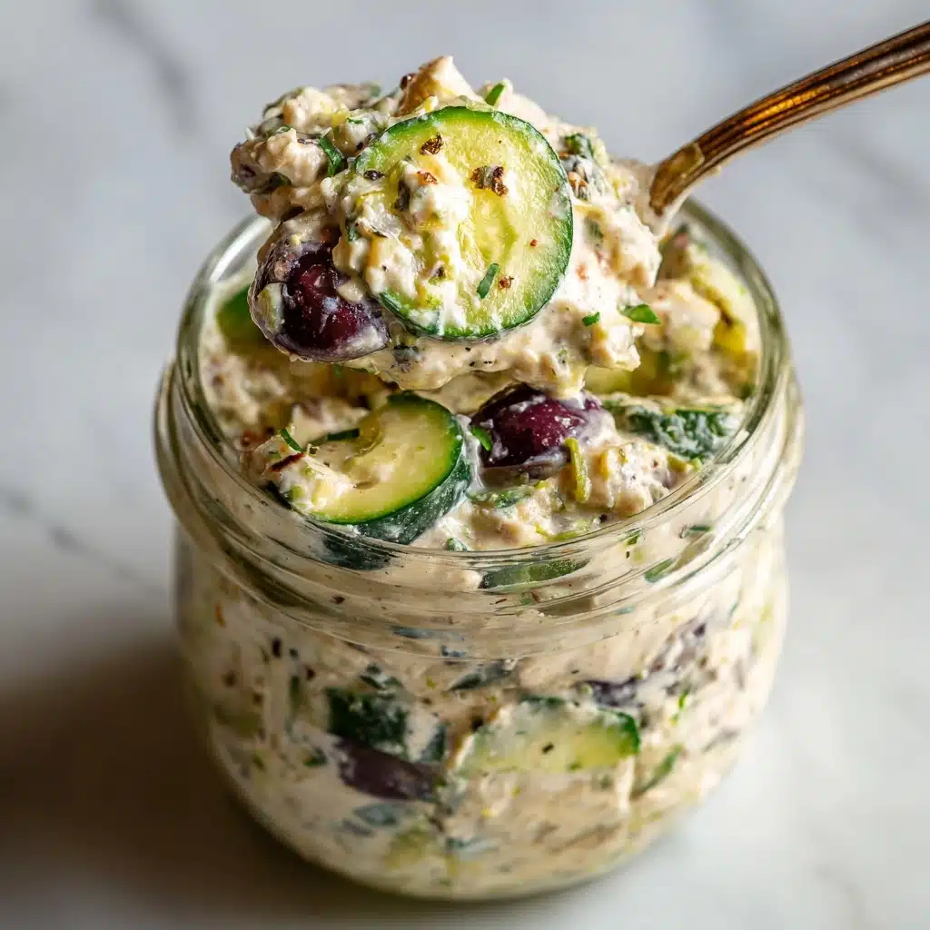 High Protein Creamy Cucumber Chicken Salad Recipe - Recipe Image