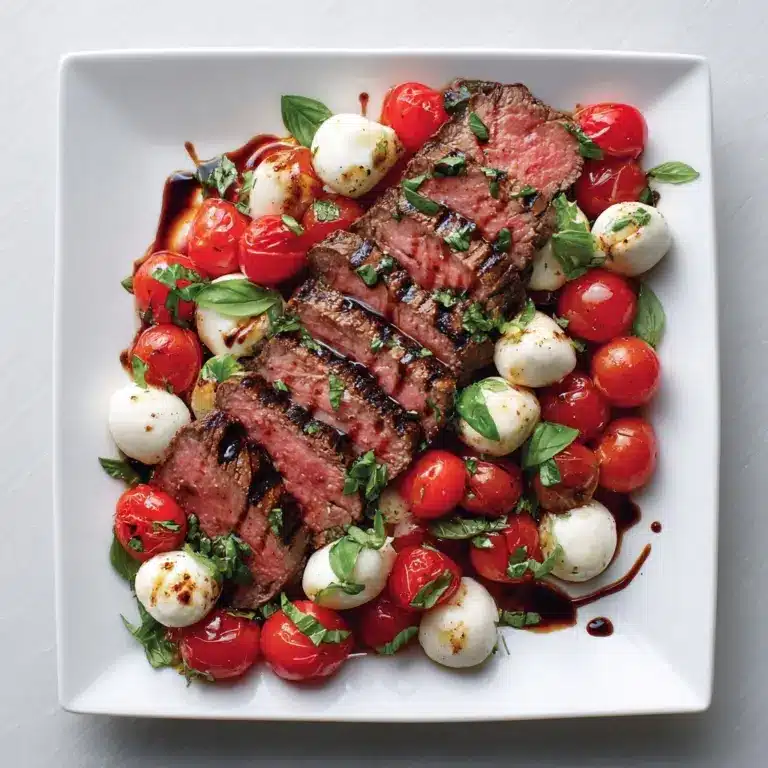 Balsamic Caprese Grilled Flank Steak Recipe