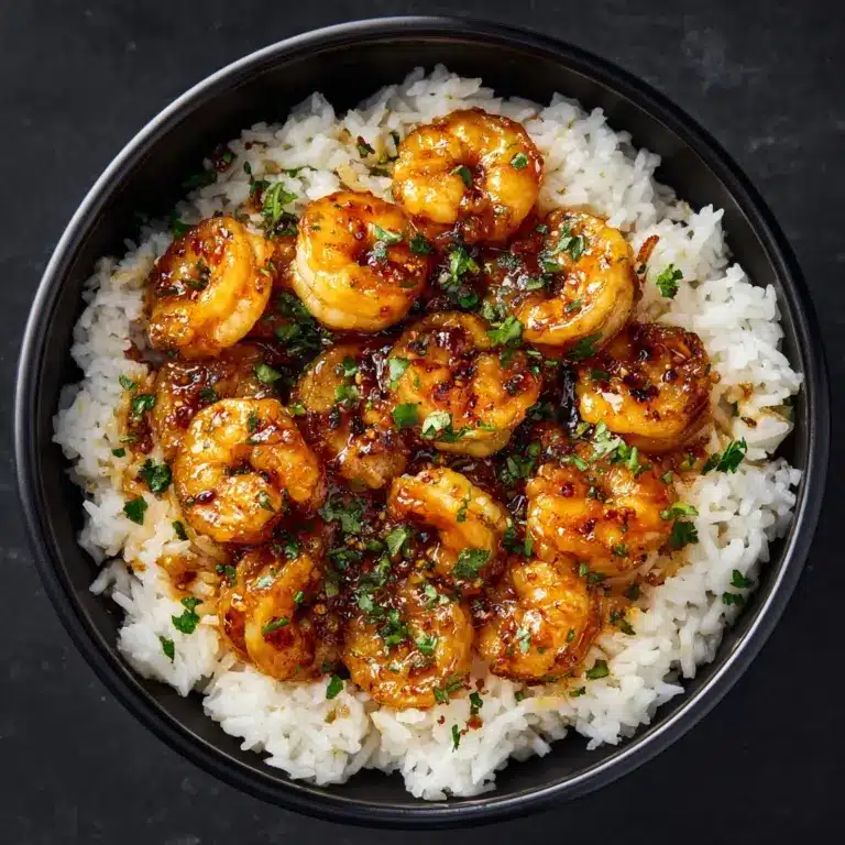 20 Minute Honey Garlic Shrimp & Rice Bowl Recipe