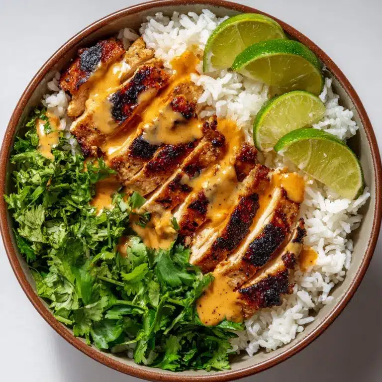 Sweet Chili Chicken Bowl with Coconut Lime Drizzle Recipe