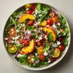 Grilled Peach Salad with Basil Vinaigrette Recipe
