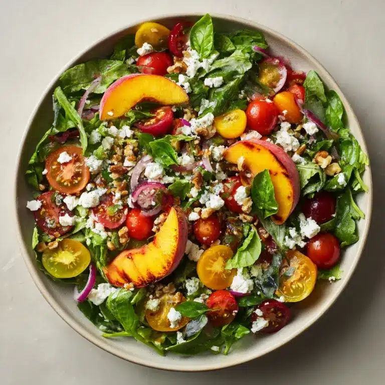 Grilled Peach Salad with Basil Vinaigrette Recipe
