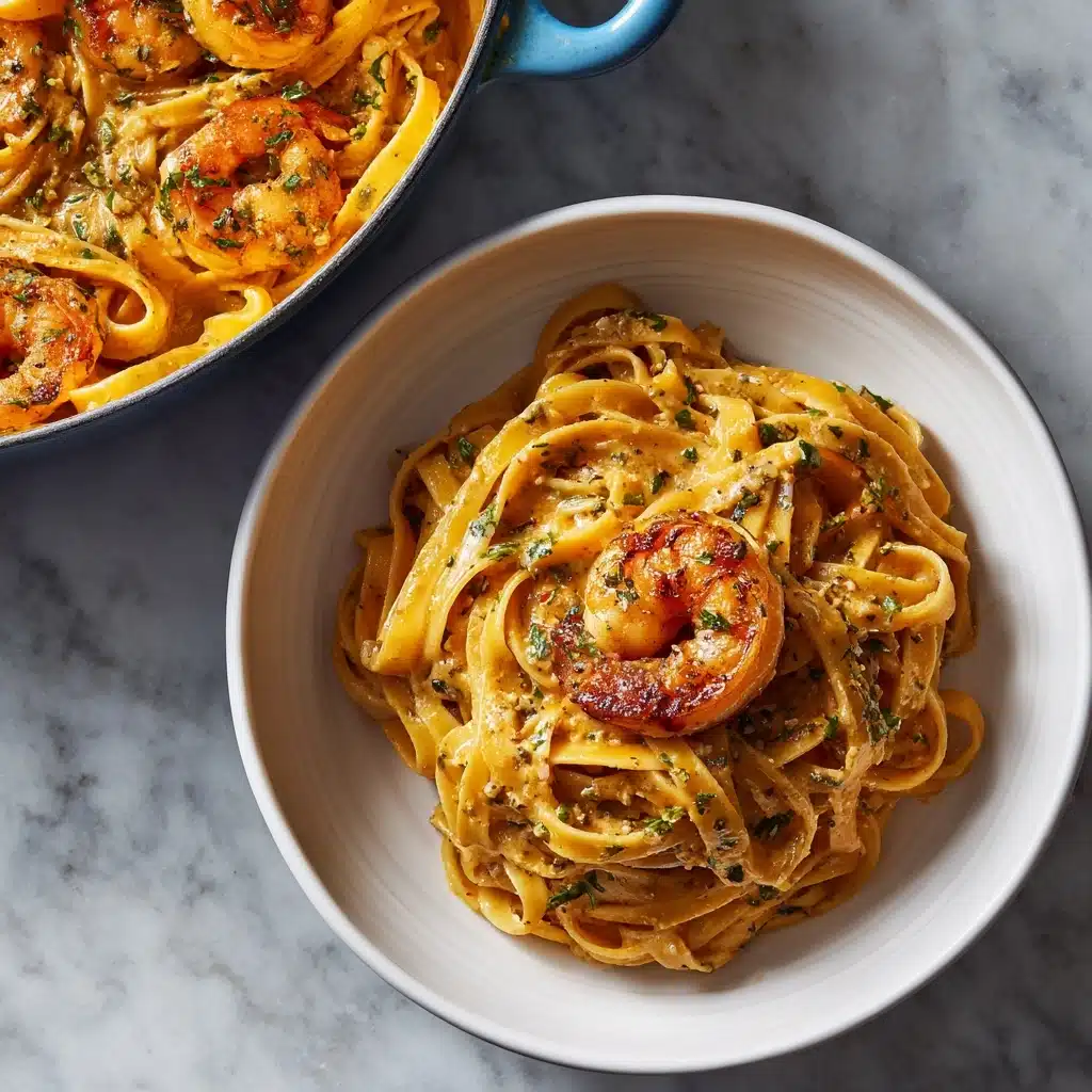 Easy Creamy Shrimp Linguine Recipe (with Garlic) Recipe - Recipe Image