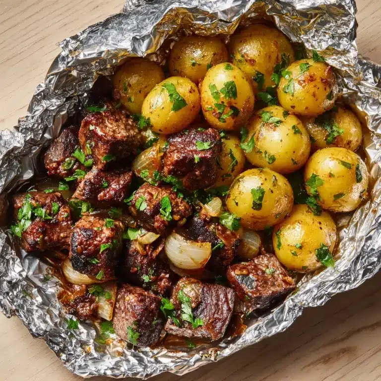 Garlic Butter Steak and Potato Foil Packets Recipe