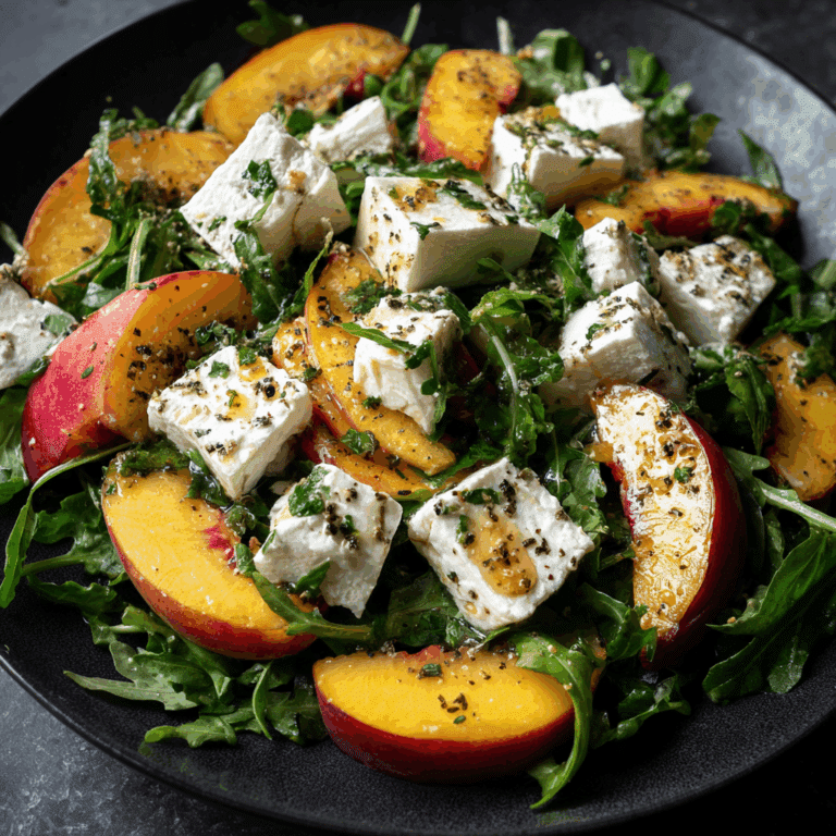 Simple Peach Feta Salad Recipe