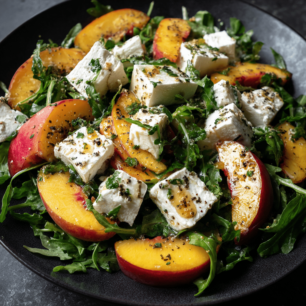 Simple Peach Feta Salad Recipe