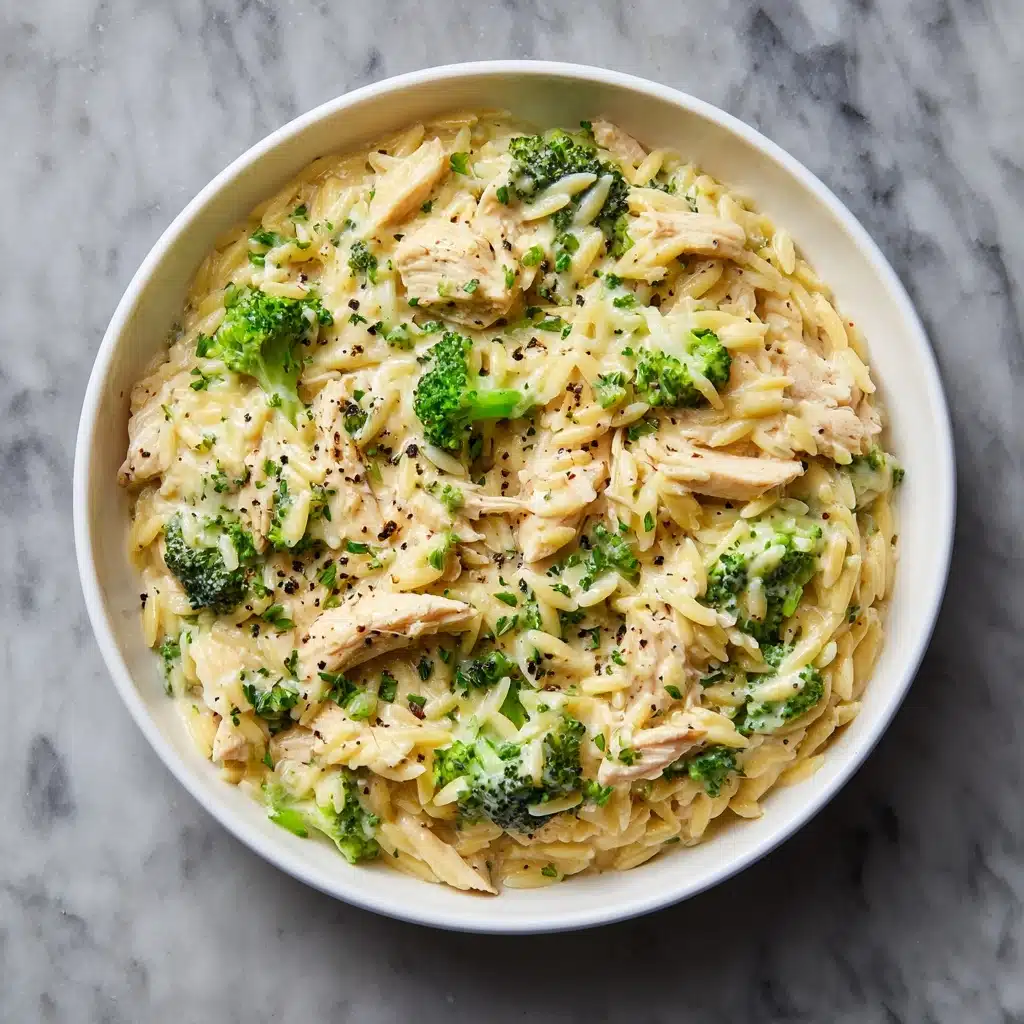 Cheesy Chicken Broccoli Orzo Recipe