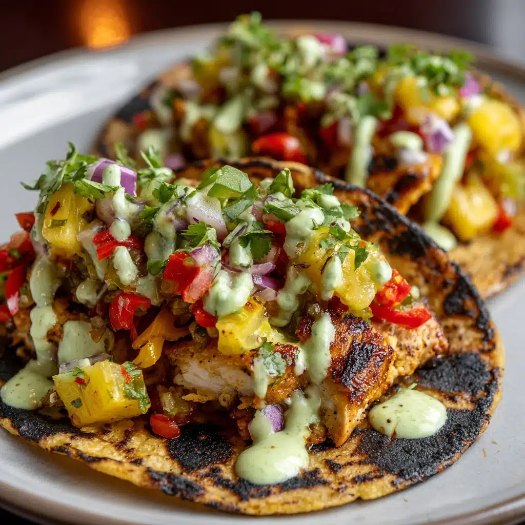 Chili Lime Chicken Tacos with Grilled Pineapple Salsa Recipe