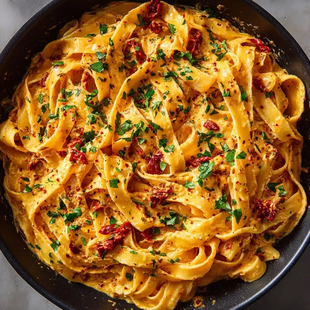 Vegan Creamy Sun Dried Tomato Pasta Recipe - Recipe Image