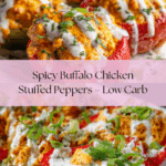 Buffalo Chicken Stuffed Peppers - Dairy Free & Low Carb Recipe