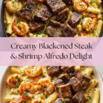Blackened Steak and Shrimp Alfredo Recipe