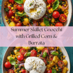 Summer Skillet Gnocchi Recipe with Grilled Corn and Burrata Recipe