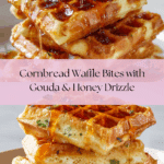 Cornbread Waffle Bites with Smoked Gouda and Honey Recipe