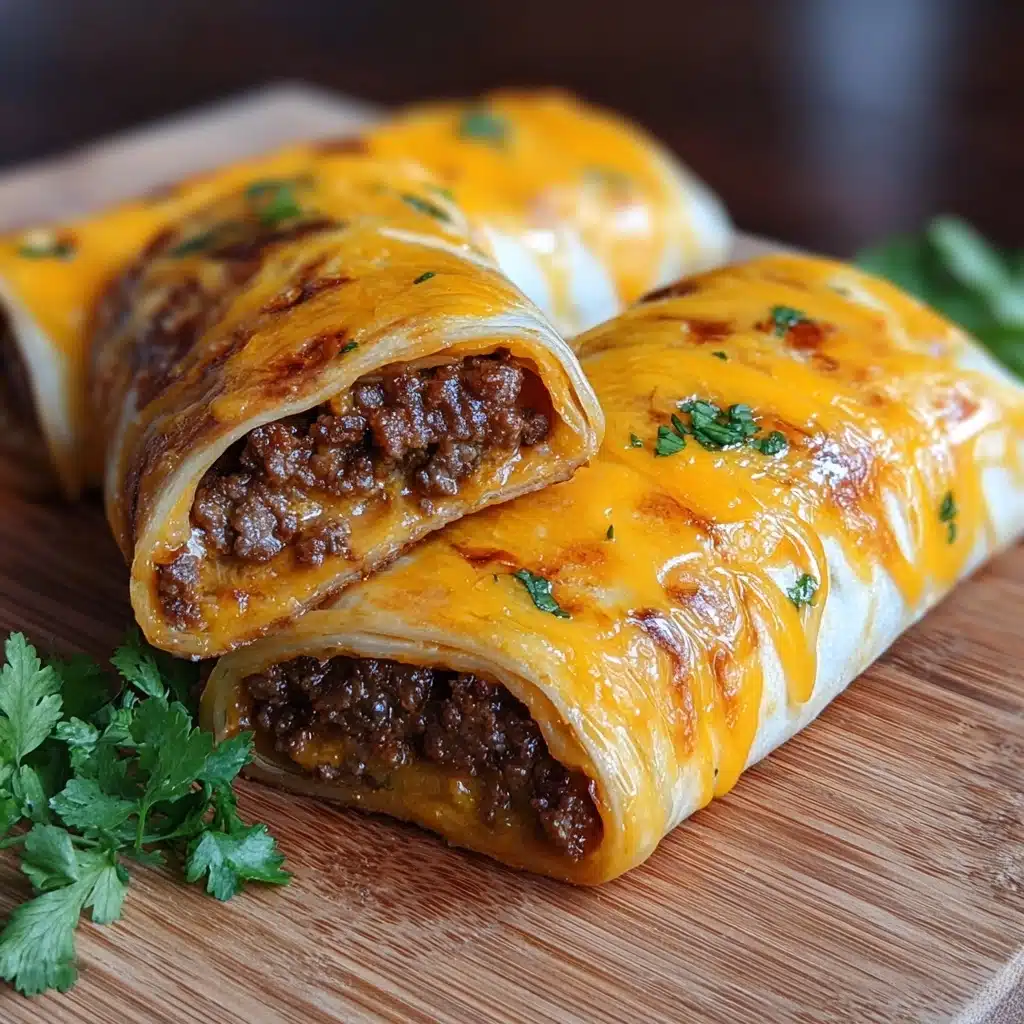 Easy Garlic Butter Beef Cheeseburger Rollups Recipe