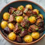 Garlic Butter Beef Bites with Potatoes Recipe