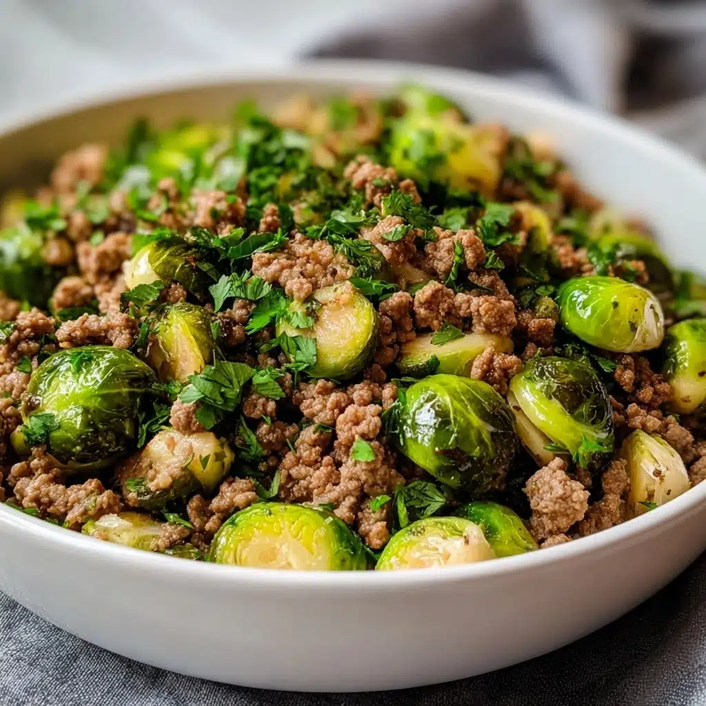 Brussels Sprouts Ground Turkey Skillet Recipe - Recipe Image