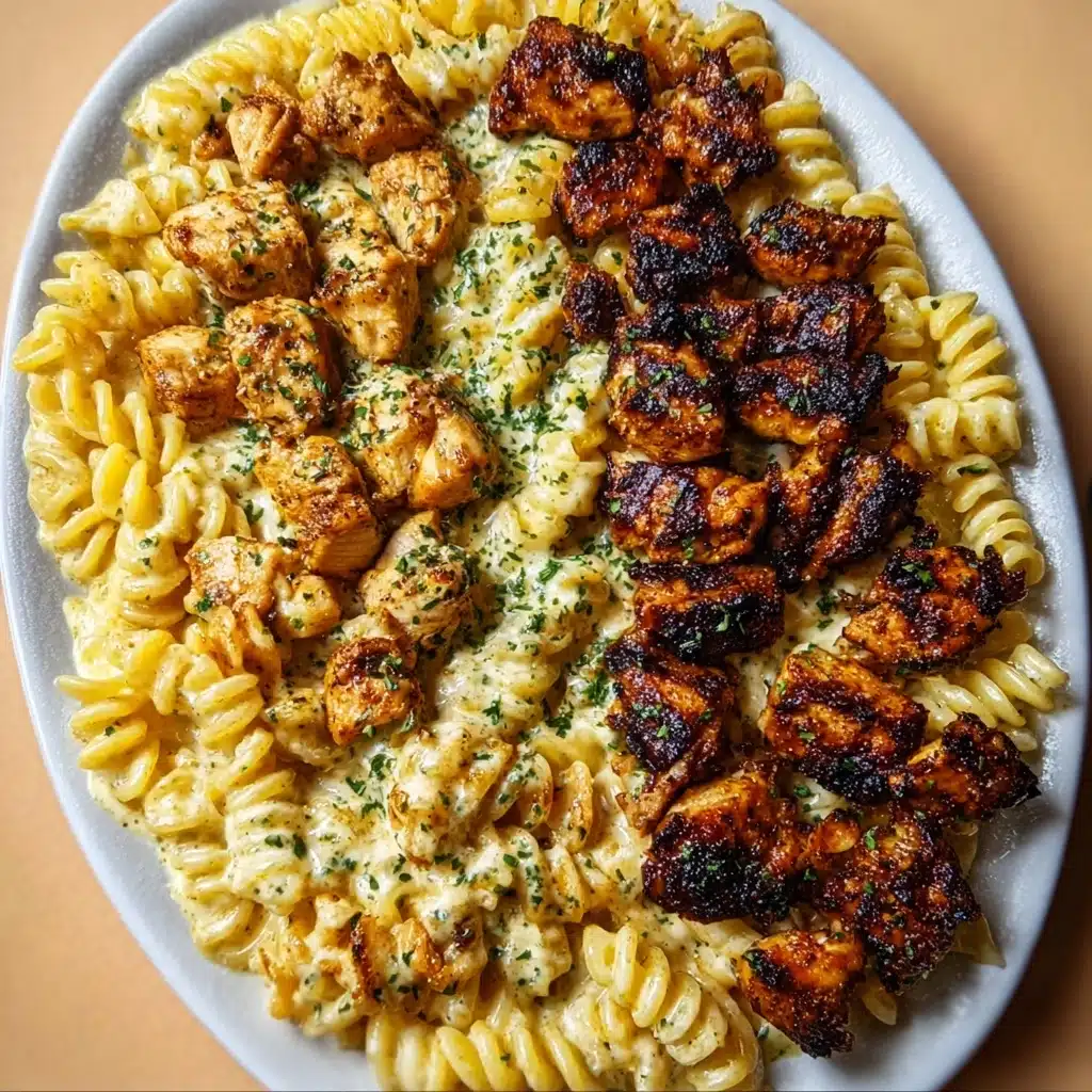 Creamy Garlic Butter Chicken and Rotini in Parmesan Sauce Recipe - Recipe Image