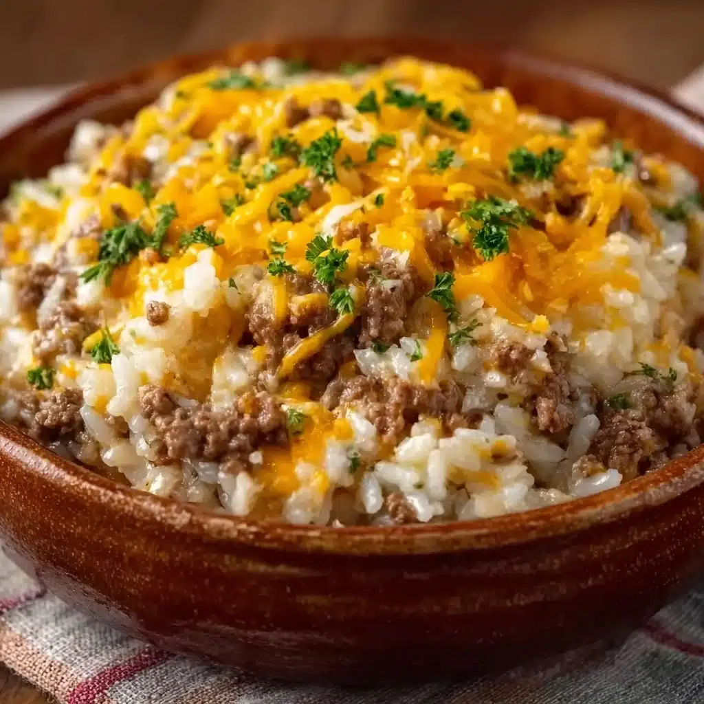Cheesy Hamburger Rice Casserole Recipe - Recipe Image