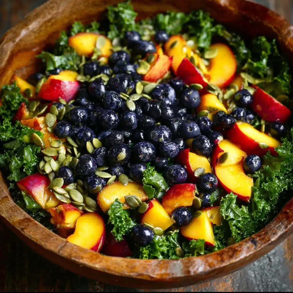 Summer Peach Blueberry Kale Salad Recipe - Recipe Image