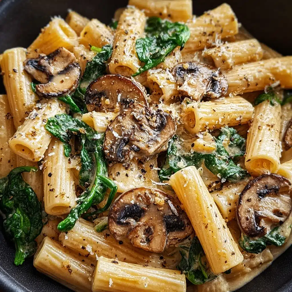 Spinach Mushroom Pasta Recipe - Recipe Image