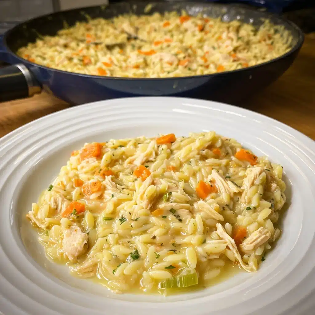 Creamy Chicken Pot Pie Orzo Recipe - Recipe Image