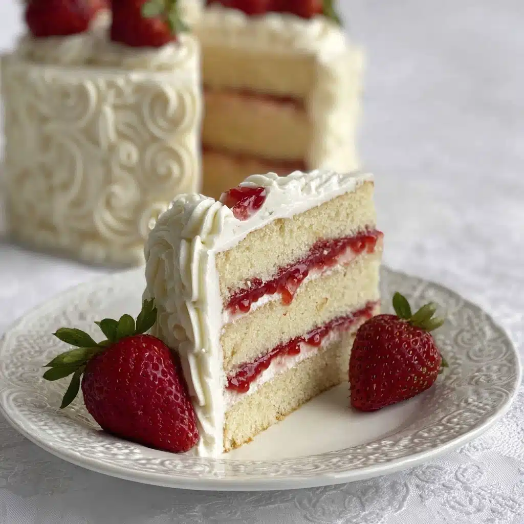 Moist Vanilla Cake with Strawberry Filling Recipe